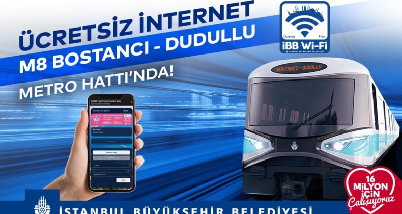 Bostancı-Dudullu Metrosu’nda ücretsiz ve kesintisiz internet