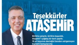 Başkan İlgezdi; Teşekkürler Ataşehir