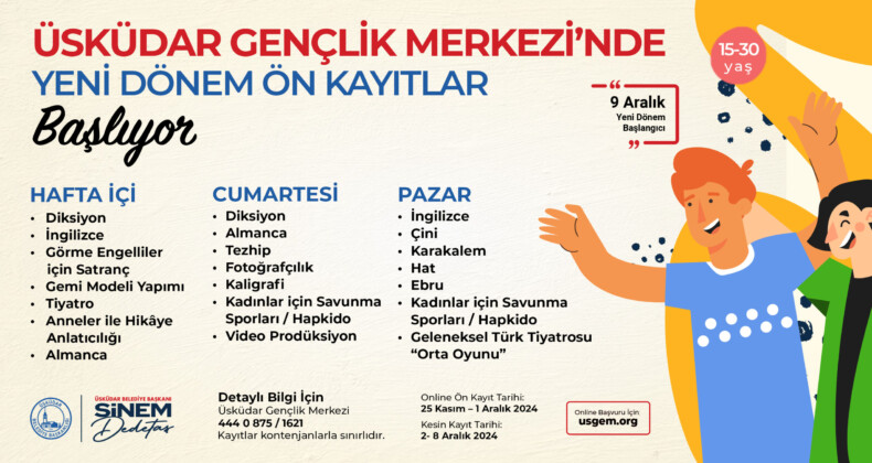 Üsküdar Gençlik Merkezi Yeni Dönem Kayıtları Başladı